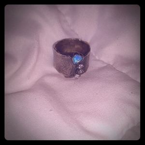 Opal silver ring